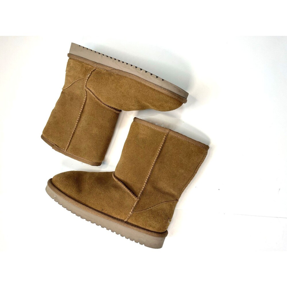 Koolaburra by UGG Womens 7 Brown Suede Short Winter Boots Faux Fur Lined Classic